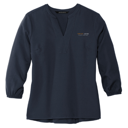 TrustGuss - MERCER+METTLE Women's Stretch Crepe 3/4-Sleeve Blouse v1