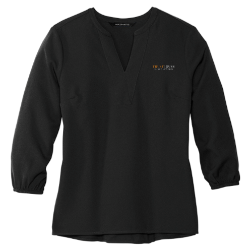 TrustGuss - MERCER+METTLE Women's Stretch Crepe 3/4-Sleeve Blouse v1