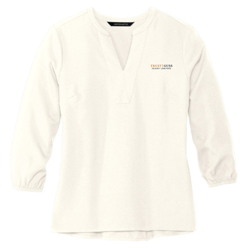 TrustGuss - MERCER+METTLE Women's Stretch Crepe 3/4-Sleeve Blouse v2